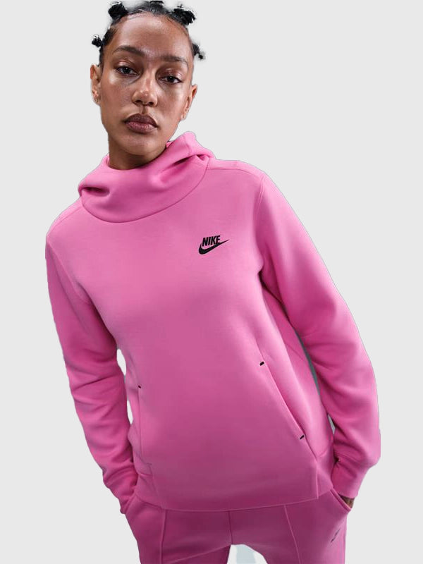 Pink Nike Hoodie Hoodie unisex detail view 4 | Dash Racegear — Nike fleece pullover hoodie in pink, unisex fit combining comfort, soft fabric, and sporty street style.