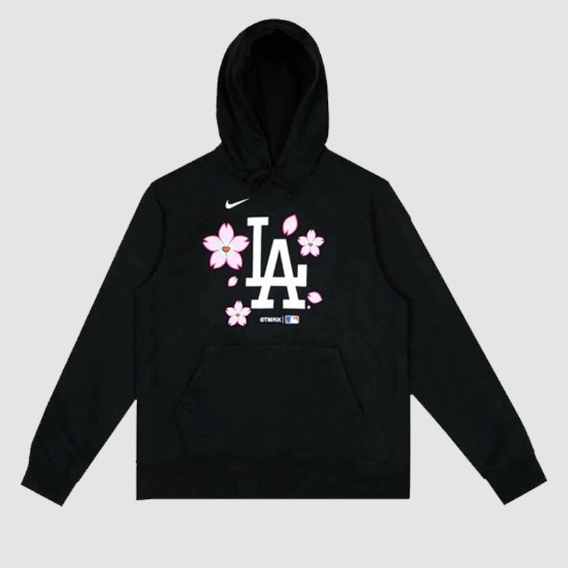 Nike Takashi Murakami x Dodgers Hoodie Hoodie unisex front product view | Dash Racegear — Nike Dodgers Sweatshirt with Murakami’s Iconic Artistic Touch