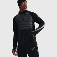 Tottenham Hotspur Academy Winter Warrior Half-Zip Jacket Jacket unisex detail view 5 | Dash Racegear — Tottenham Hotspur Nike Therma-FIT Academy drill jacket in black for cold-weather performance.