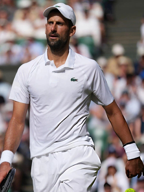 Novak Djokovic Wimbledon 2026 Shirt Shirt unisex front product view | Dash Racegear — Wimbledon 2026 Lacoste white shirt blending modern sportswear with a polished everyday aesthetic.