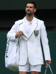 Novak Djokovic 2026 Wimbledon Blazer Blazer unisex detail view 6 | Dash Racegear — Novak Djokovic Wimbledon 2026 blazer in white offers a polished appearance with timeless elegance and modern sportswear appeal.