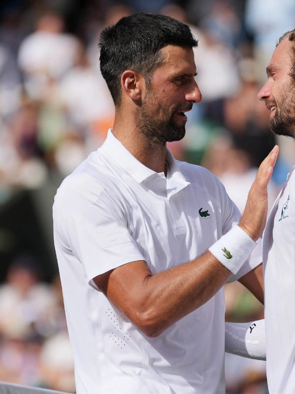 Novak Djokovic Wimbledon 2026 Shirt Shirt unisex detail view 3 | Dash Racegear — Novak Djokovic Wimbledon 2026 white shirt featuring a sleek silhouette and classic court-inspired appeal.