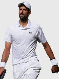 Novak Djokovic Wimbledon 2026 Shirt Shirt unisex detail view 4 | Dash Racegear — White Lacoste shirt inspired by Novak Djokovic at the 2026 Wimbledon Championships with a refined athletic look.