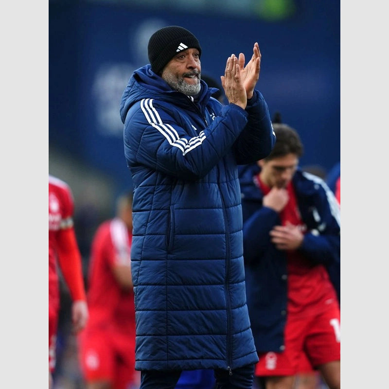 Nuno Espirito Santo Puffer Coat Coat unisex front product view | Dash Racegear — Nuno Espirito Santo Signature Coat – Football Fashion