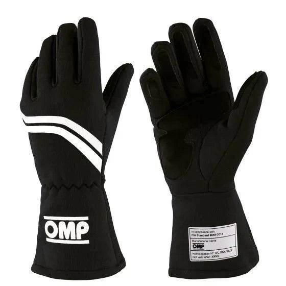 OMP Dijon Race Gloves - Black, Medium | DASH RACEGEAR