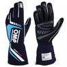 OMP First Evo Race Gloves - Navy Blue / Cyan - XXLarge