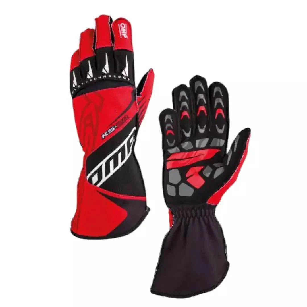OMP KS - 2R Kart Gloves - Red / Black - XX - Large