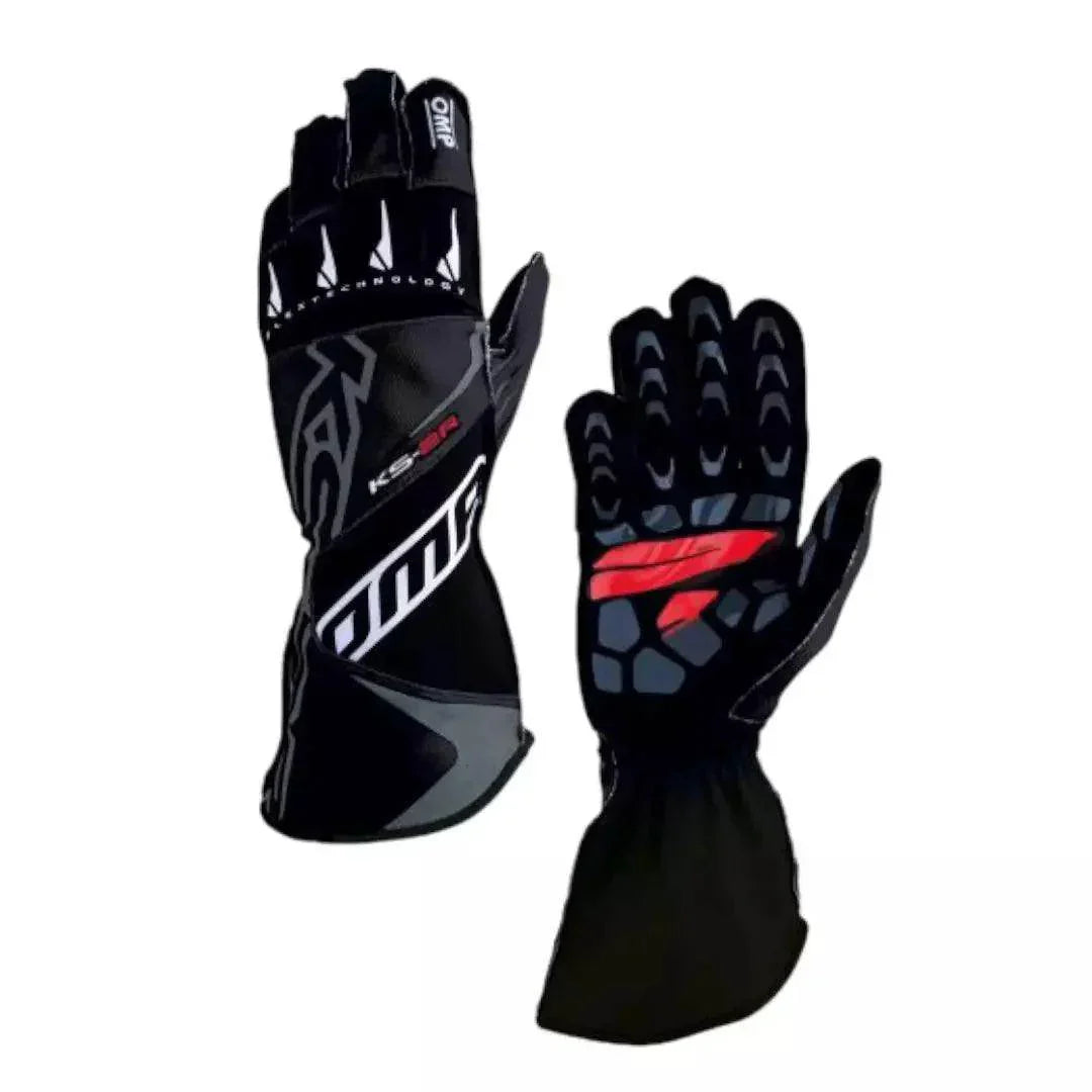 OMP KS - 2R Kart Gloves - Black - XX - Large