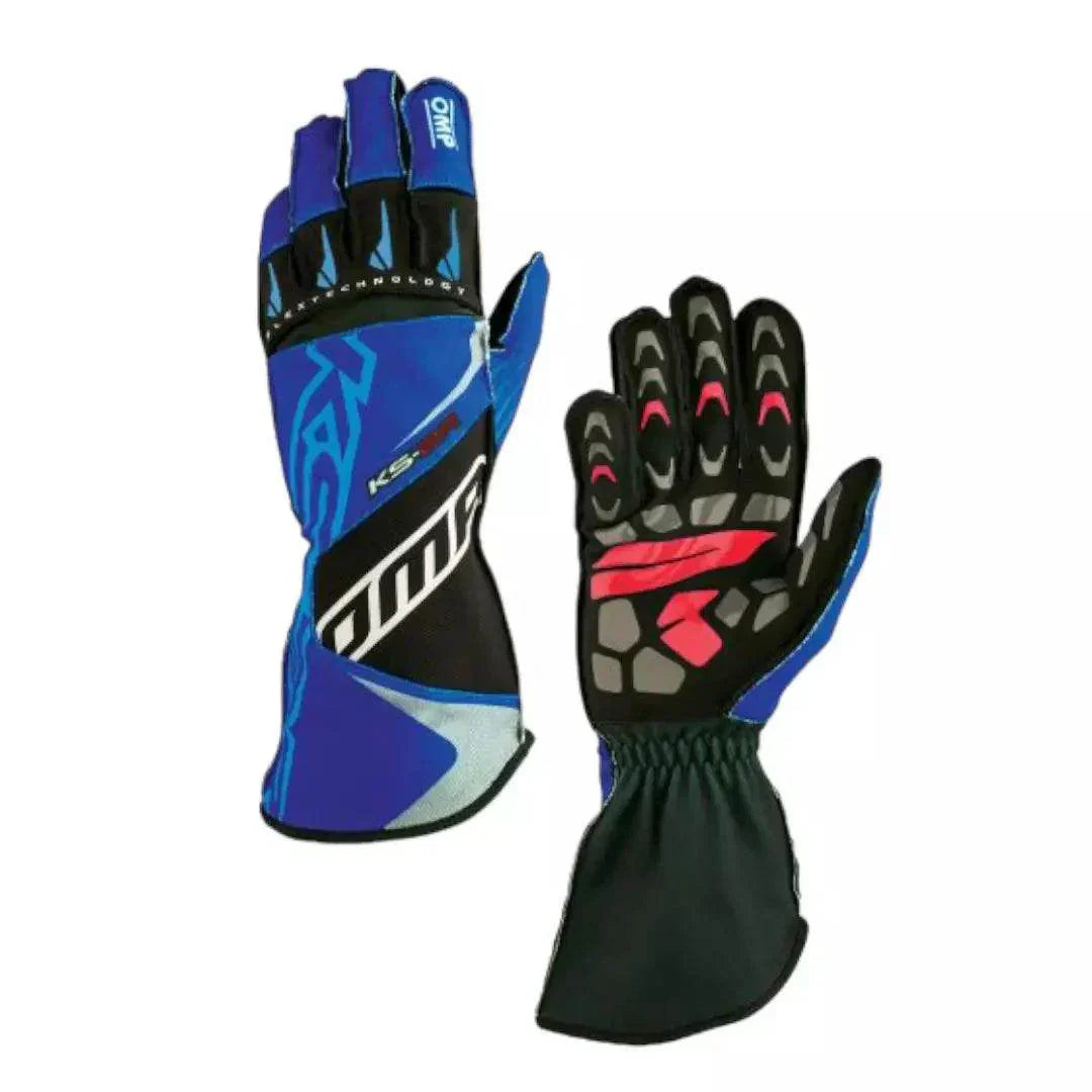 OMP KS - 2R Kart Gloves - Blue / Black - XX - Large