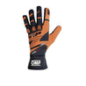 OMP KS - 3 Kart Gloves - Adult Sizes - ORANGE/BLACK - XX - Large