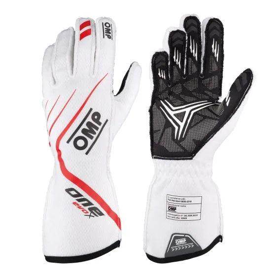 OMP One Evo X Race Gloves - White, Small | DASH RACEGEAR