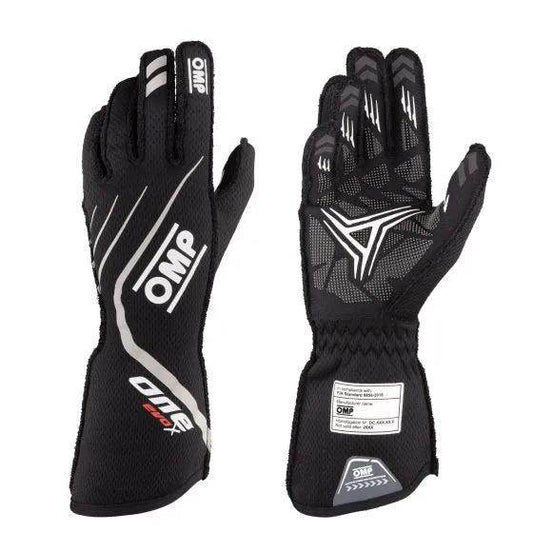 OMP One Evo X Race Gloves - Black, XXSmall | DASH RACEGEAR