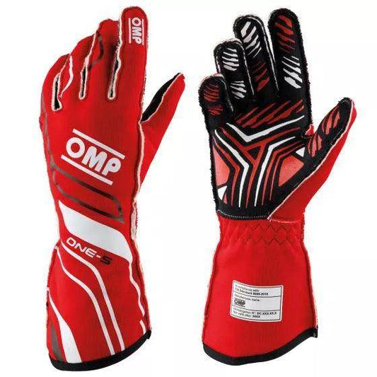 OMP One S Race Gloves - Red, XLarge | DASH RACEGEAR