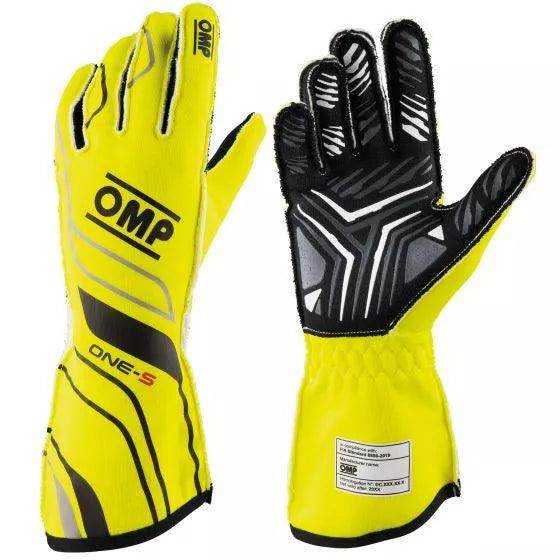 OMP One S Race Gloves - Fluro Yellow, XXLarge | DASH RACEGEAR