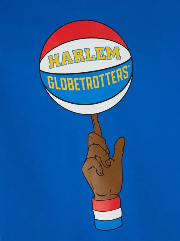 OVO Harlem Globetrotters Hoodie Hoodie unisex detail view 4 | Dash Racegear — Blue Harlem Globetrotters hoodie with cozy fleece lining, great for fans on chilly outings.