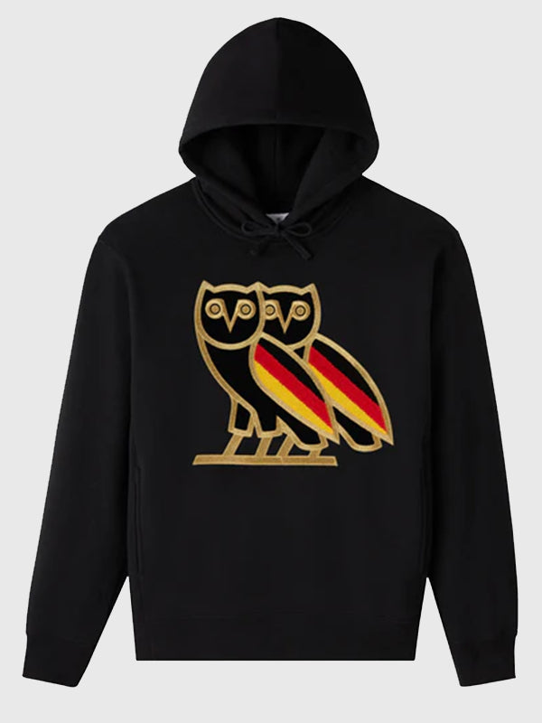 OVO International OG 2026 Hoodie Hoodie unisex detail view 4 | Dash Racegear — OVO International OG 2026 Germany Hoodie, cozy black fleece, perfect for casual layering or daily wear.