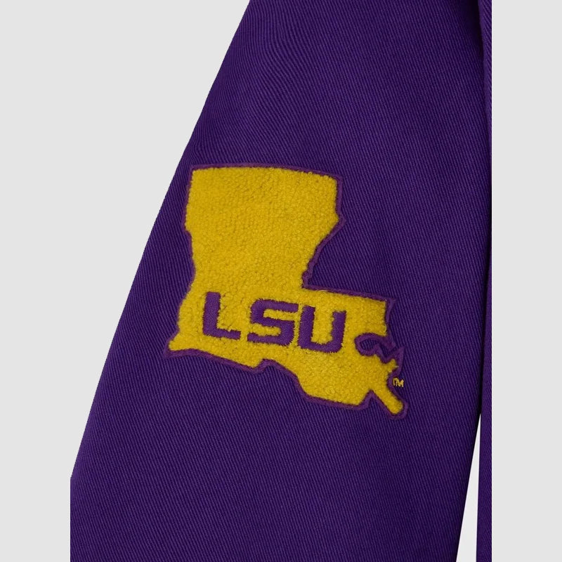 OVO LSU Tigers Varsity Jacket Varsity Jacket unisex detail view 4 | Dash Racegear — LSU Varsity Jacket by OVO – Sleek Design, Ultimate Comfort