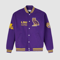 OVO LSU Tigers Varsity Jacket Varsity Jacket unisex front product view | Dash Racegear — Exclusive OVO LSU Tigers Varsity – Elevate Your Game Day Look
