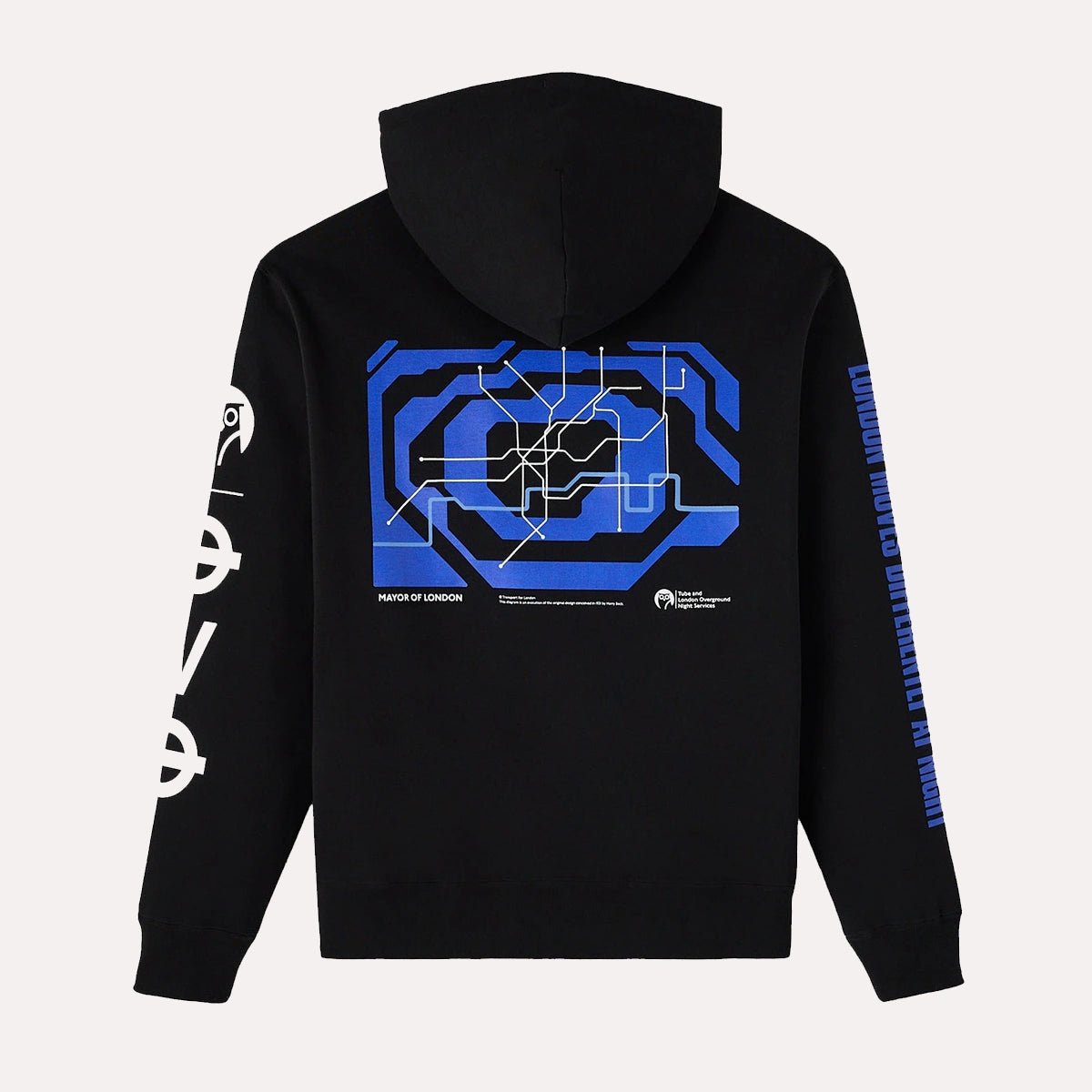 OVO Night Tube Black Graphic Hoodie Hoodie unisex detail view 2 | Dash Racegear — OVO Black Graphic Hoodie – Stylish Night Tube Collection
