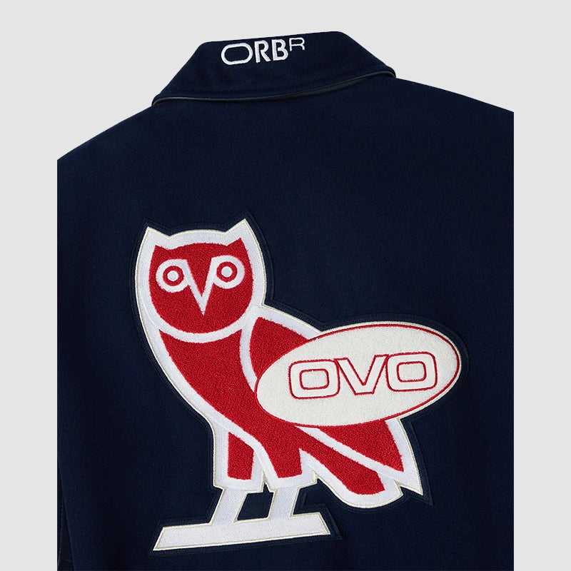 OVO Red Bull Racing Varsity Jacket Varsity Jacket unisex detail view 7 | Dash Racegear — Limited edition varsity jacket from OVO and Red Bull Racing