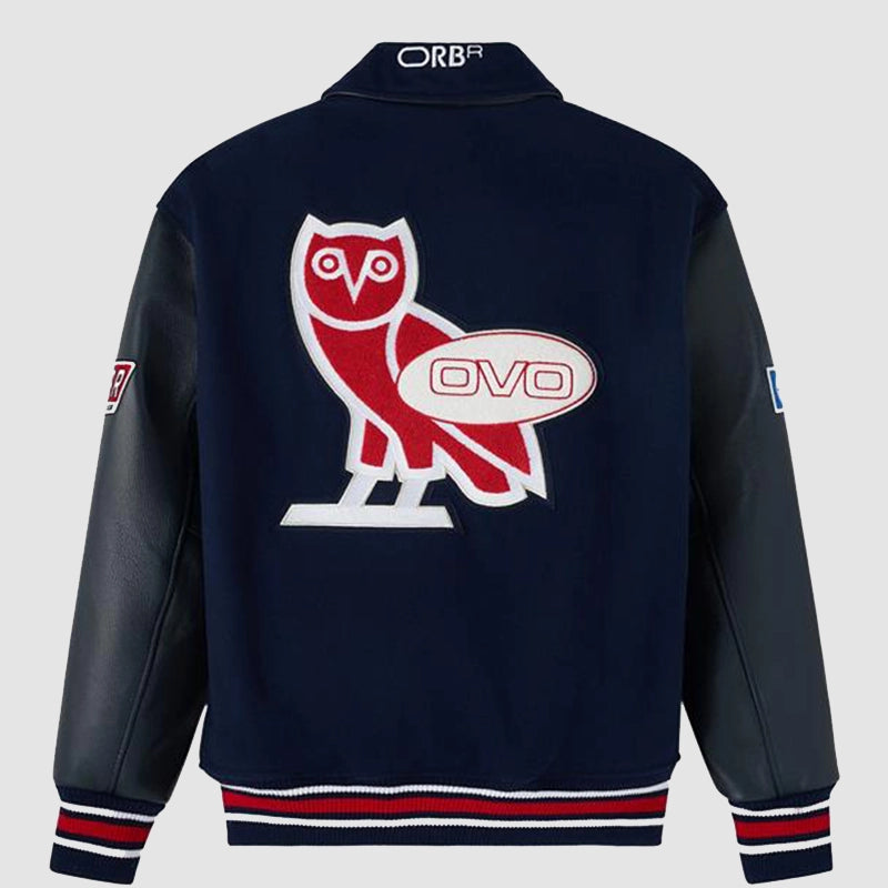 OVO Red Bull Racing Varsity Jacket Varsity Jacket unisex detail view 2 | Dash Racegear — Exclusive OVO varsity jacket with Red Bull Racing logos