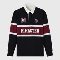 OVO McMaster University Rugby Polo Shirt Shirt unisex front product view | Dash Racegear — OVO McMaster Rugby Polo Shirt – Limited Campus Collection