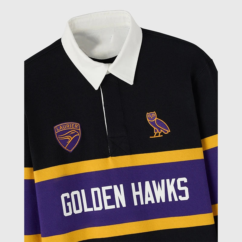 OVO Wilfrid Laurier University Rugby Polo Shirt Shirt unisex detail view 3 | Dash Racegear — OVO Wilfrid Laurier Rugby Polo Shirt – Exclusive 2025 Edition