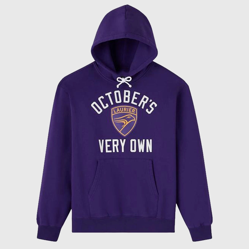 OVO Wilfrid Laurier University Hoodie Hoodie unisex front product view | Dash Racegear — Trendy OVO x Laurier University Hoodie Design