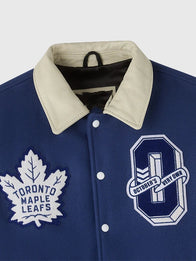 OVO X NHL Toronto Maple Leafs Varsity Jacket Varsity Jacket unisex detail view 2 | Dash Racegear — Toronto Maple Leafs OVO Retro Varsity Jacket
