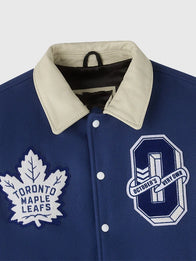 OVO X NHL Toronto Maple Leafs Varsity Jacket Varsity Jacket unisex detail view 2 | Dash Racegear — Toronto Maple Leafs OVO Retro Varsity Jacket