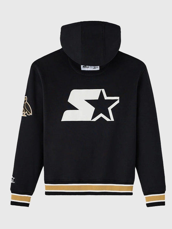 OVO X STARTER Team Script Hoodie Hoodie unisex detail view 2 | Dash Racegear — Urban fashion OVO x STARTER Team Script hoodie, black casual wear