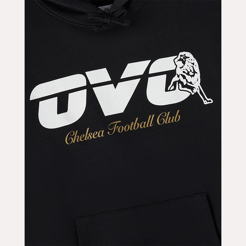 OVO x Chelsea FC Black Hoodie Hoodie unisex detail view 5 | Dash Racegear — Collab hoodie in black by Chelsea FC and October’s Very Own