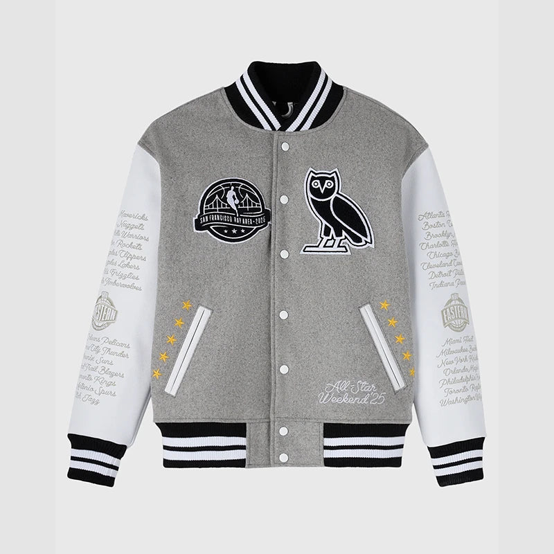 NBA All Star Varsity Jacket Varsity Jacket unisex front product view | Dash Racegear — Authentic NBA All Star Varsity Jacket – Game Inspired