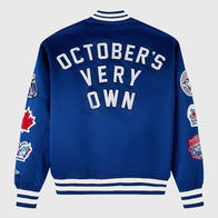 OVO x New Era x MLB Toronto Varsity Jacket Varsity Jacket unisex detail view 4 | Dash Racegear — Blue Jays OVO Varsity Jacket – New Era Exclusive