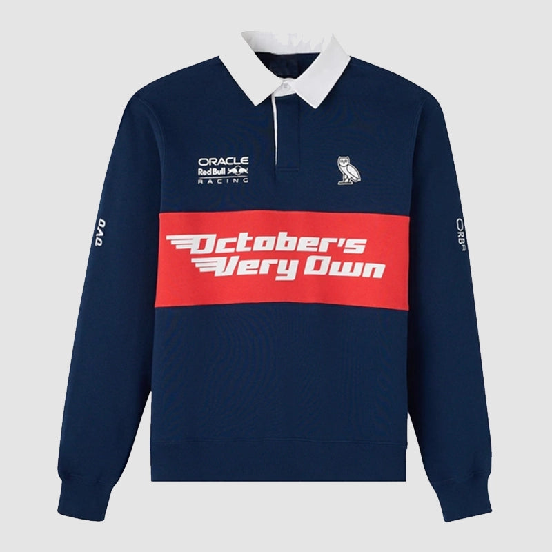 OVO x Red Bull Racing Fleece Rugby Sweatshirt Sweatshirt unisex detail view 2 | Dash Racegear — Fleece Rugby Vibes – OVO Red Bull Racing Drop
