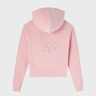 OVO x Rhinestone Crystal Velour Hoodie Hoodie unisex detail view 4 | Dash Racegear — Velour Hoodie by OVO x Rhinestone – Shiny, Sleek, and Street-Ready