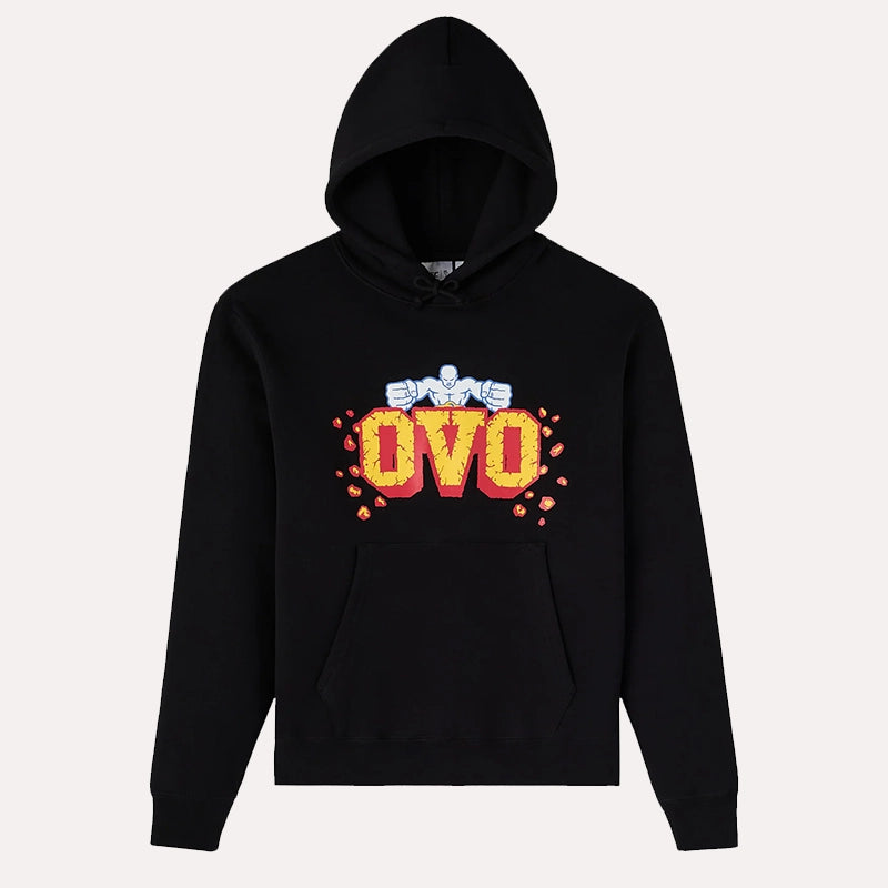 OVO x UFC Flame Logo Hoodie Hoodie unisex front product view | Dash Racegear — Flame Logo Hoodie – OVO x UFC Collab Drop