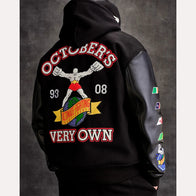 OVO x UFC Championship Varsity Jacket Varsity Jacket unisex detail view 3 | Dash Racegear — Bold Letterman Fit – UFC OVO Championship Jacket