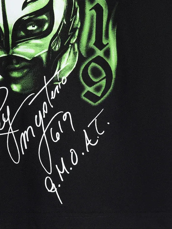 Rey Mysterio OVO x WWE Graphic T-Shirt Shirt unisex detail view 4 | Dash Racegear — Rey Mysterio OVO WWE black graphic tee 2026, lightweight cotton shirt made for fans who love street-ready wrestling style