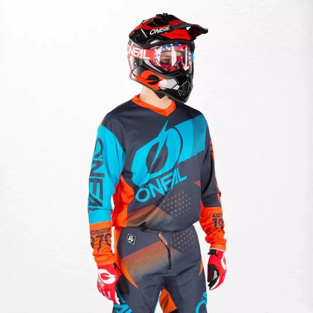 O'Neal Element Factor MX Jersey Gray-Orange-Blue - Dash Racegear Store