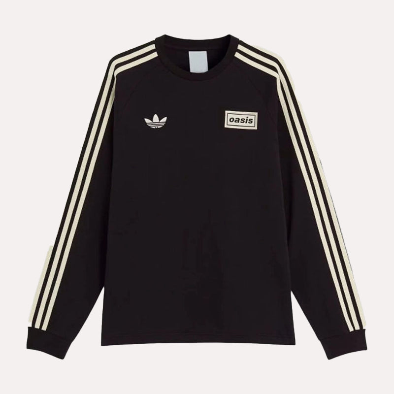 Adidas x Oasis Black Sweatshirt Sweatshirt unisex detail view 2 | Dash Racegear — Britpop Meets Sport – Black Sweatshirt by Adidas & Oasis