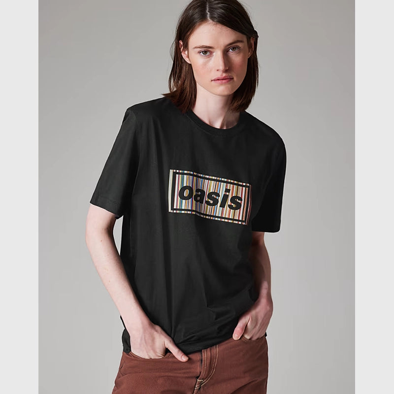 Paul Smith x Oasis Black Stripe Logo T-Shirt Shirt unisex detail view 3 | Dash Racegear — Oasis x Paul Smith Black Stripe Logo Designer Shirt