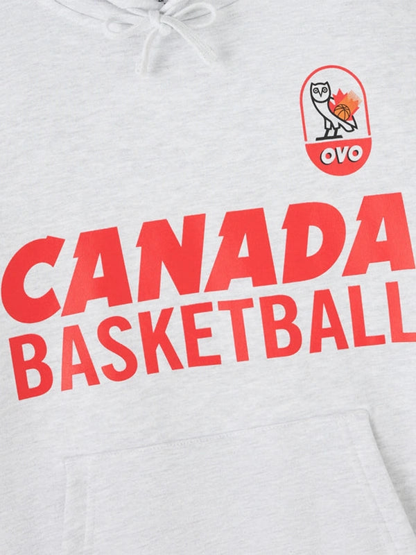 OVO Canada Basketball Hoodie Hoodie unisex detail view 5 | Dash Racegear — Octobers-Very-Own-x-Canada-Basketball-Fleece-Hoodie-in-Grey