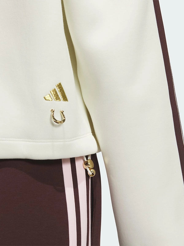 Adidas Lunar New Year Hoodie Hoodie unisex detail view 7 | Dash Racegear — Recreation Adidas Lunar New Year 2026 hoodie in off-white featuring cozy fleece fabric and oversized silhouette