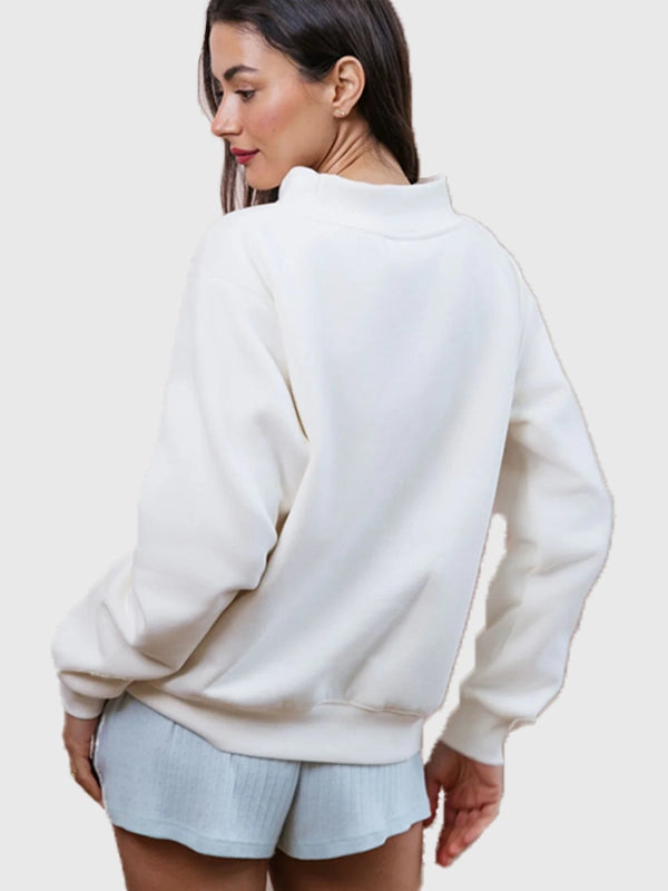 Parke Bridal Varsity Mockneck Sweatshirt Sweatshirt unisex detail view 9 | Dash Racegear — Parke bridal varsity fleece sweatshirt 2026 in off-white, made for comfort and casual layering.