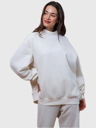 Parke Bridal Classic Mockneck Sweatshirt Sweatshirt unisex detail view 4 | Dash Racegear — Off-white Parke 2026 bridal oversized fleece sweatshirt, ideal for casual and relaxed outfits.