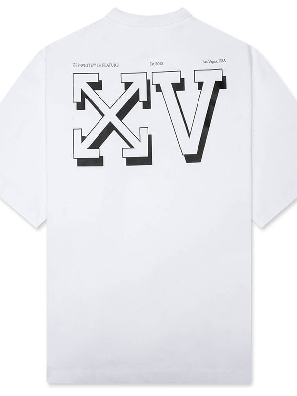 FEATURE x Off-White c/o Virgil Abloh T-Shirt Shirt unisex detail view 2 | Dash Racegear — 2026 FEATURE x Off-White c/o Virgil Abloh Anniversary White Skate T-Shirt with a relaxed fit and lightweight everyday comfort.