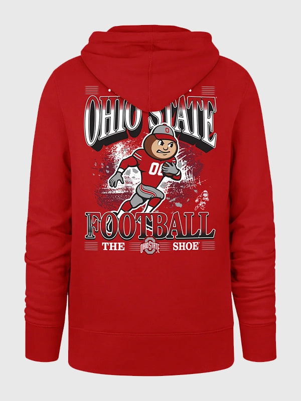 Ohio State Hoodie Hoodie unisex front product view | Dash Racegear — Ohio State Buckeyes Red Pullover Hoodie, unisex design, cozy, casual, and perfect for football fans.
