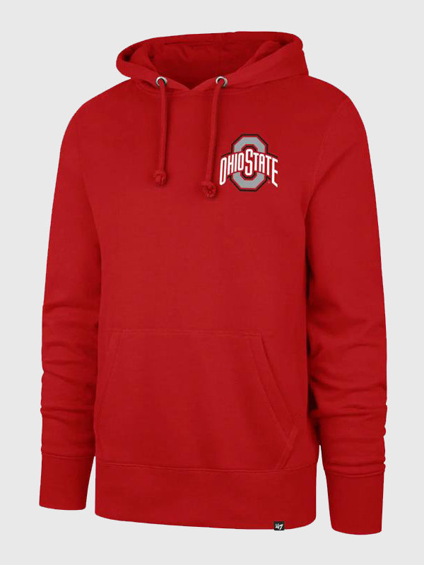 Ohio State Hoodie Hoodie unisex detail view 2 | Dash Racegear — Soft red Ohio State Buckeyes Football Hoodie, unisex fit with bold logo for stylish fan comfort.