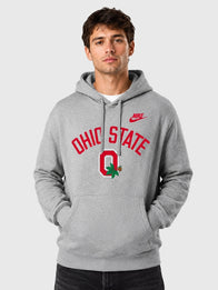 Ohio State Nike Legacy Arch Club Gray Hoodie Hoodie unisex front product view | Dash Racegear — Nike Ohio State Legacy Arch Club College Pullover Hoodie in Gray featuring premium comfort and collegiate-inspired everyday style.